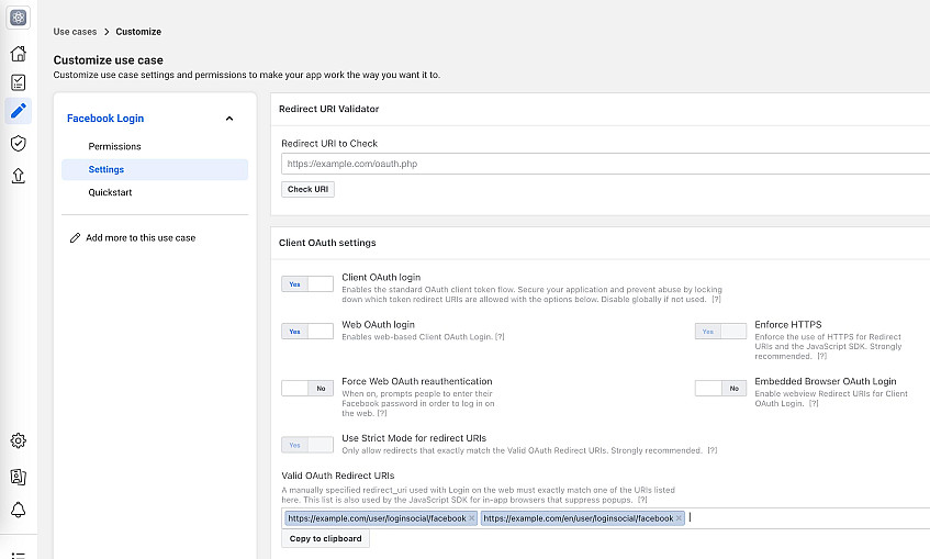 перенаправления для OAuth